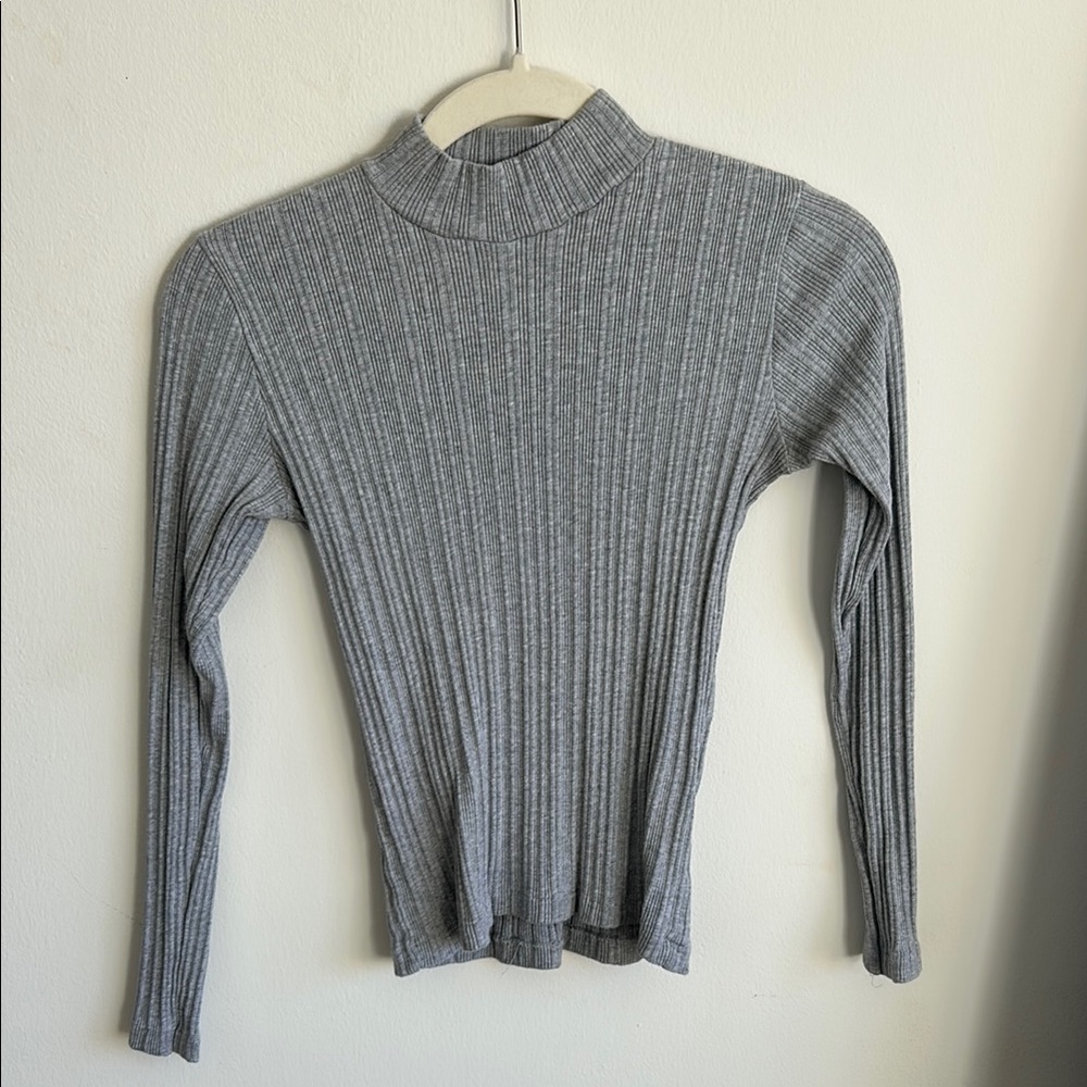 Brandy Melville | Grey Fitted Turtleneck Long Sleeve